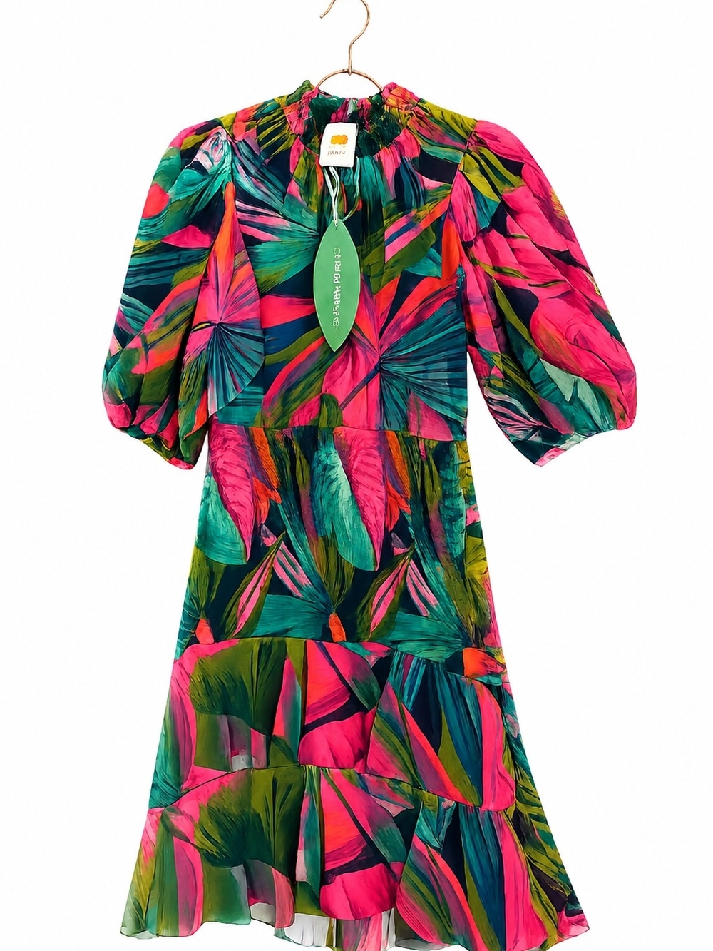 FARM Rio Midnight Leaves Mini Dress. - Picture 5 of 7